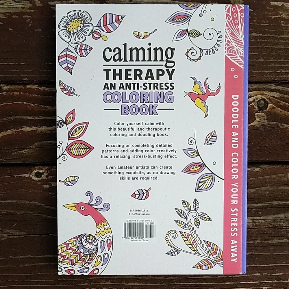 UNUSED Calming Therapy An Anti-Stess Coloring - Hardcover